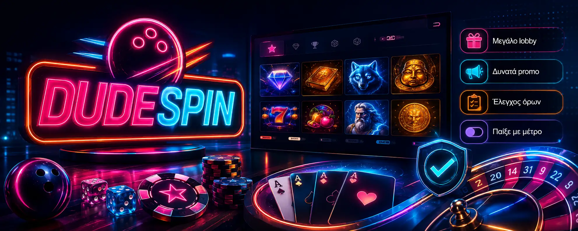 DUDESPIN Casino κριτική: μεγάλο lobby, δυνατά promo και σημεία που θέλουν έλεγχο