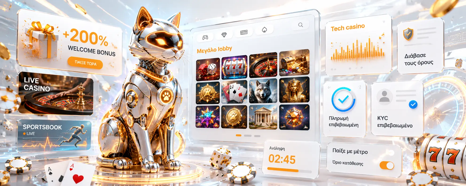 RoboCat Casino κριτική: μεγάλο lobby, τεχνολογικό ύφος και bonus που θέλουν διάβασμα